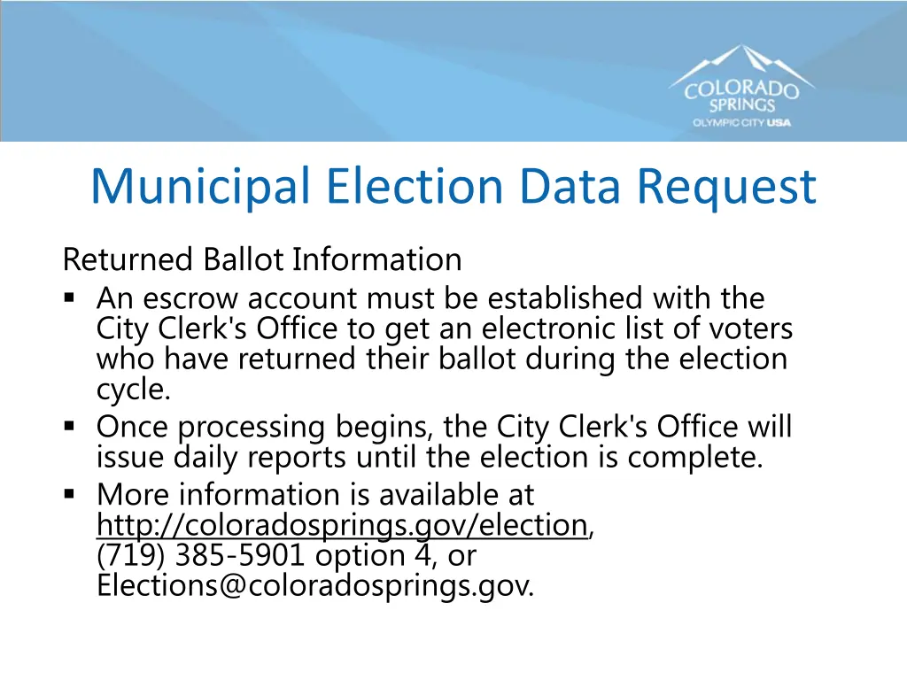 municipal election data request