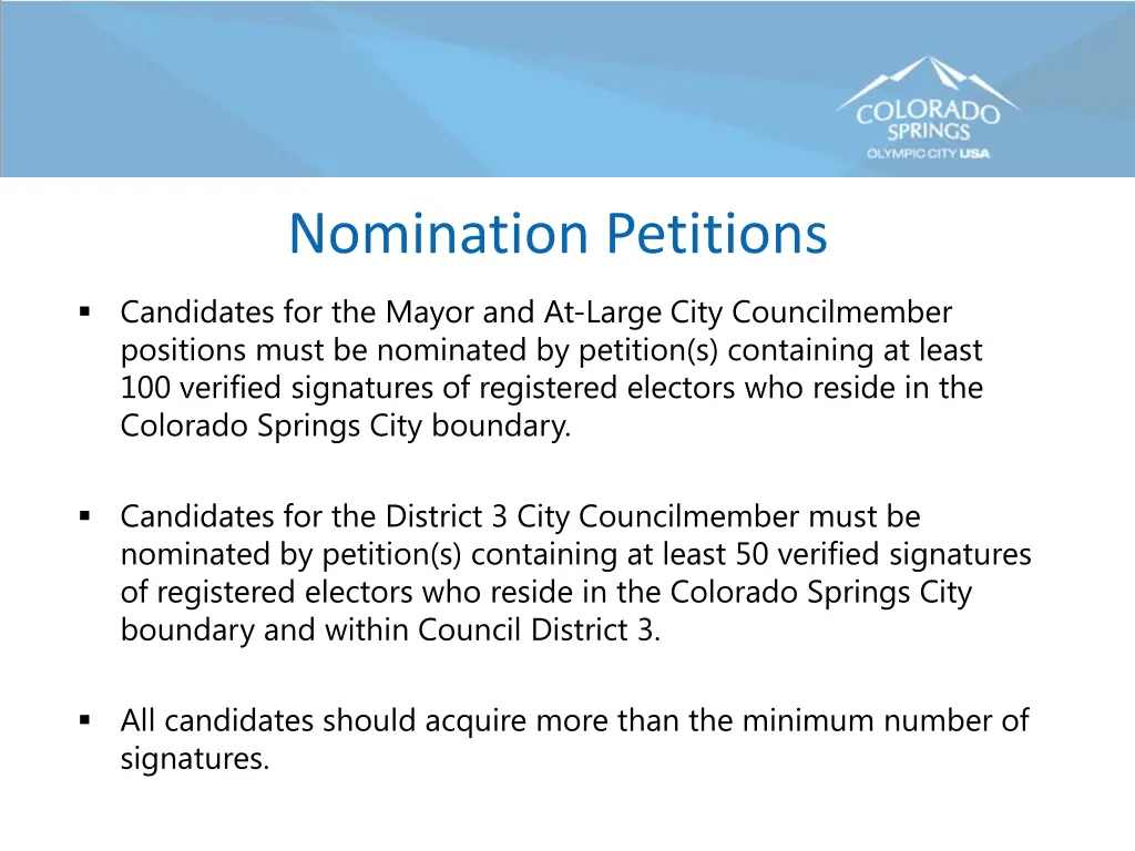 nomination petitions