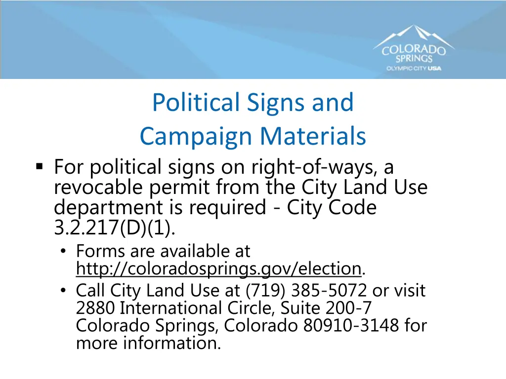 political signs and campaign materials