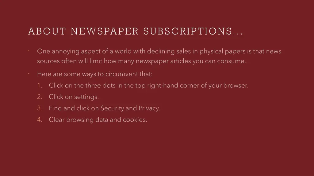 about newspaper subscriptions