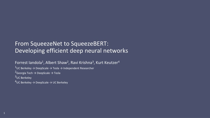 from squeezenet to squeezebert developing