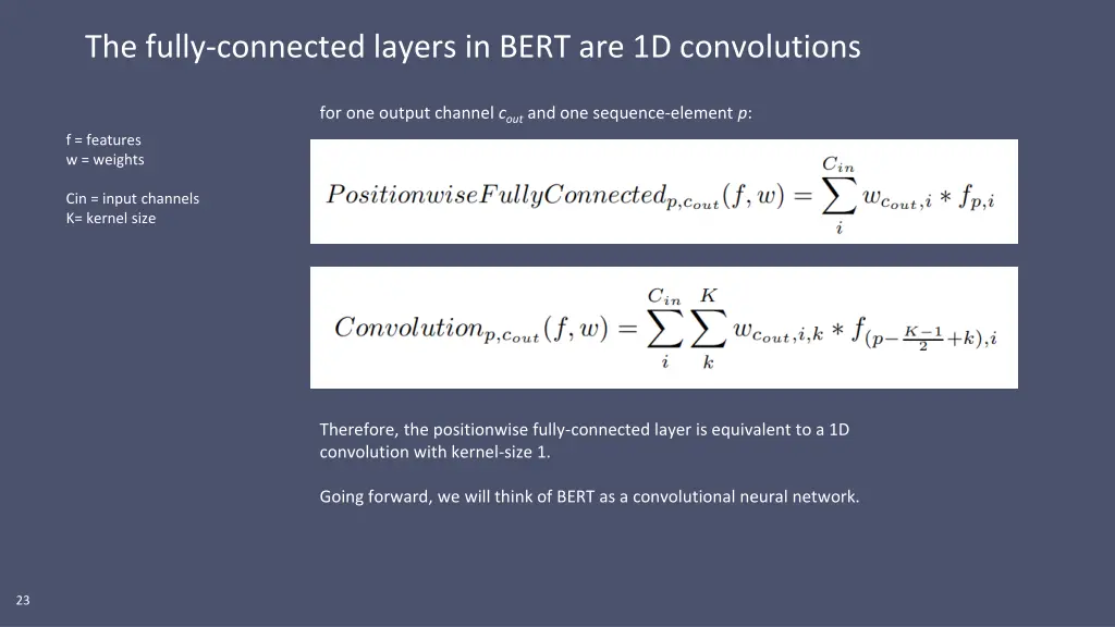 the fully connected layers in bert