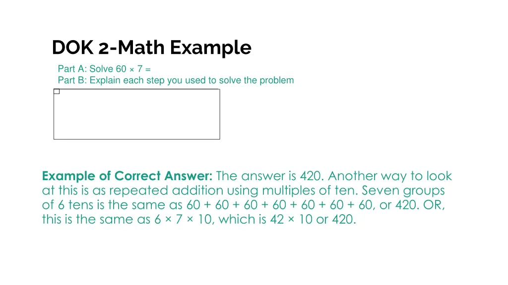 dok 2 math example part a solve 60 7 part