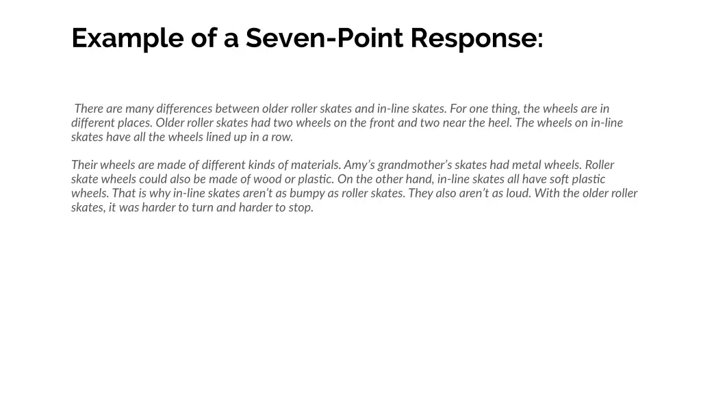 example of a seven point response