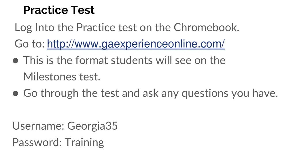 practice test