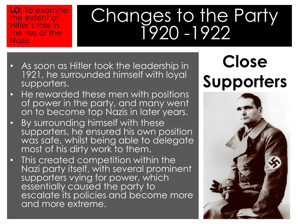 changes to the party 1920 1922 11