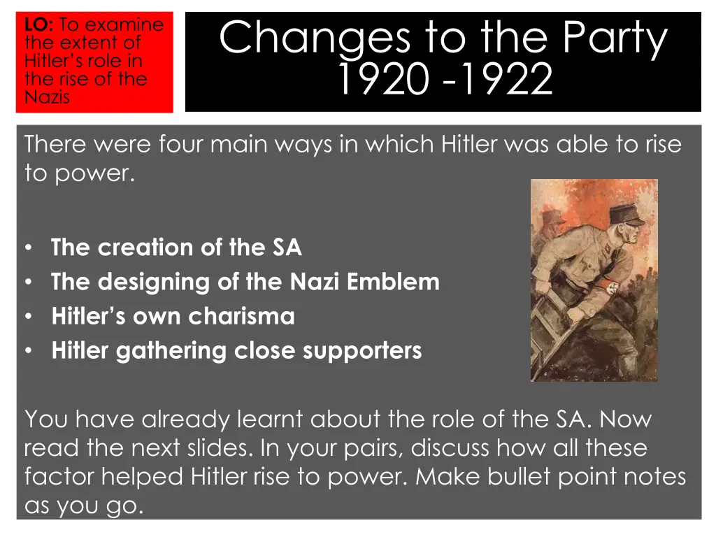 changes to the party 1920 1922 8