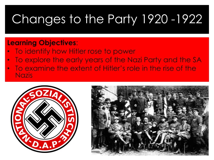 changes to the party 1920 1922