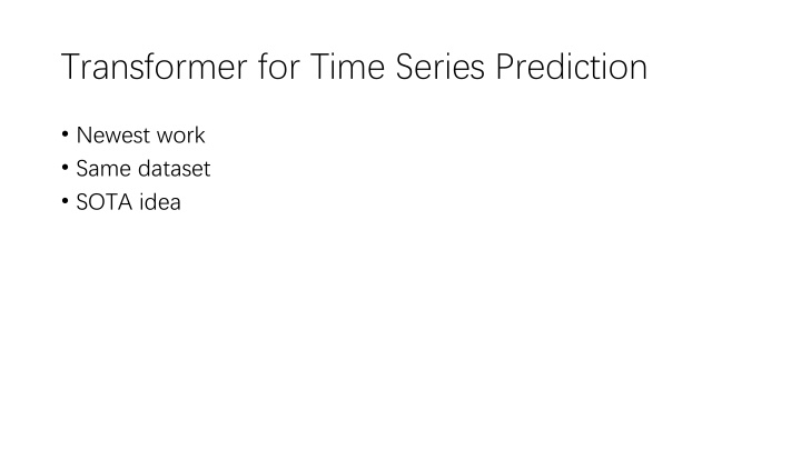 transformer for time series prediction