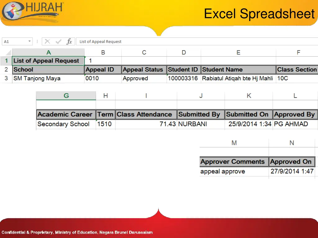 excel spreadsheet