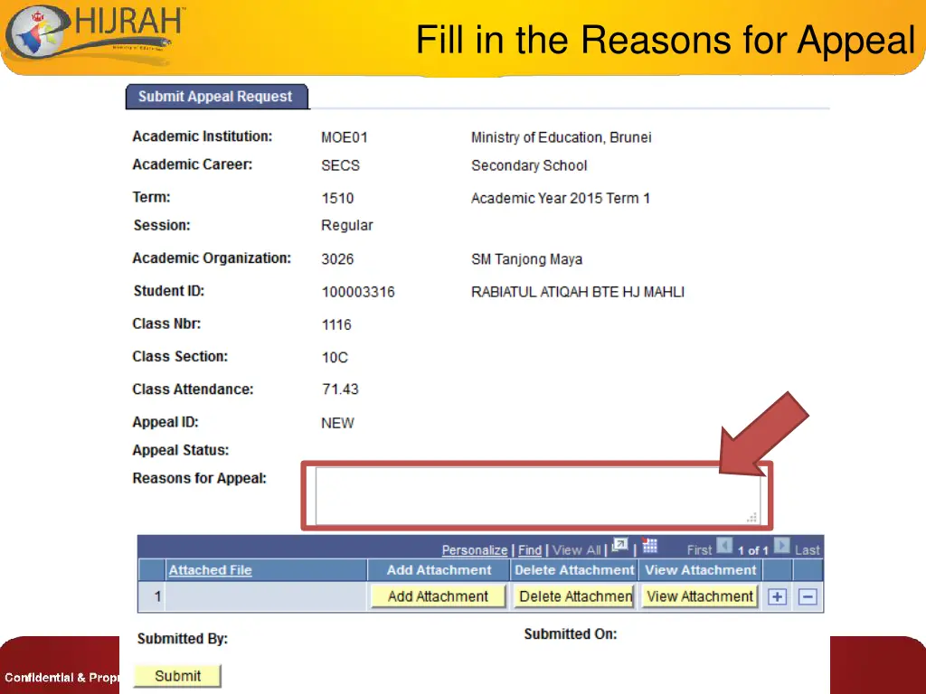 fill in the reasons for appeal