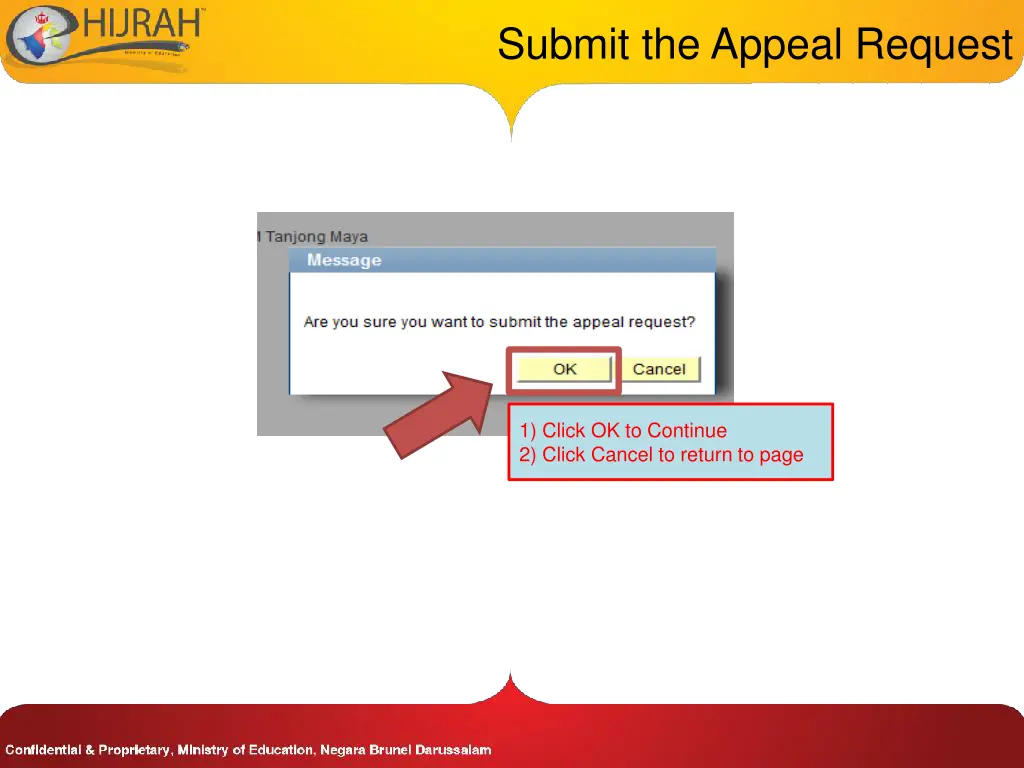 submit the appeal request