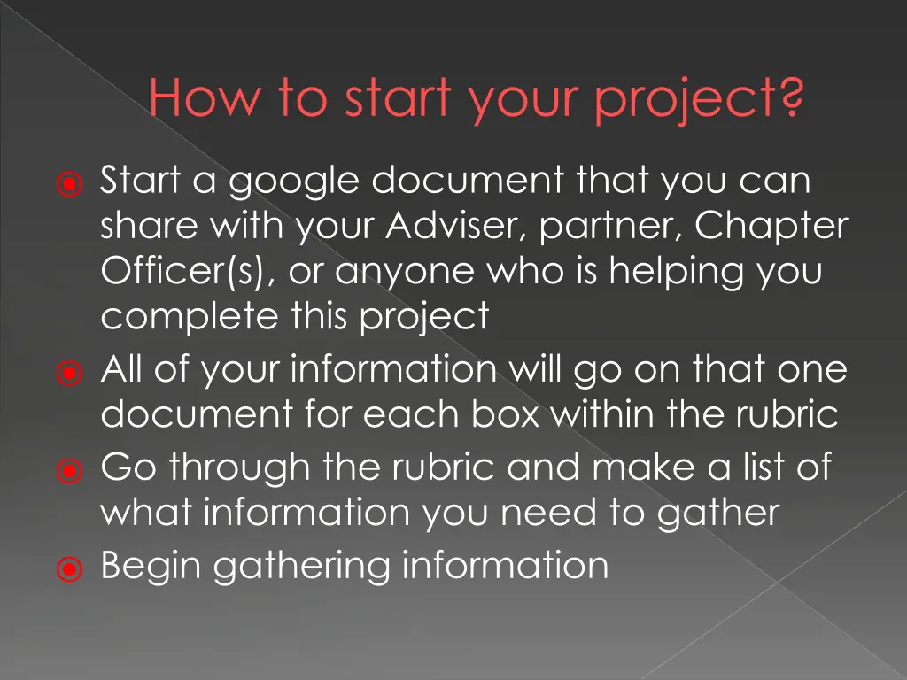 how to start your project