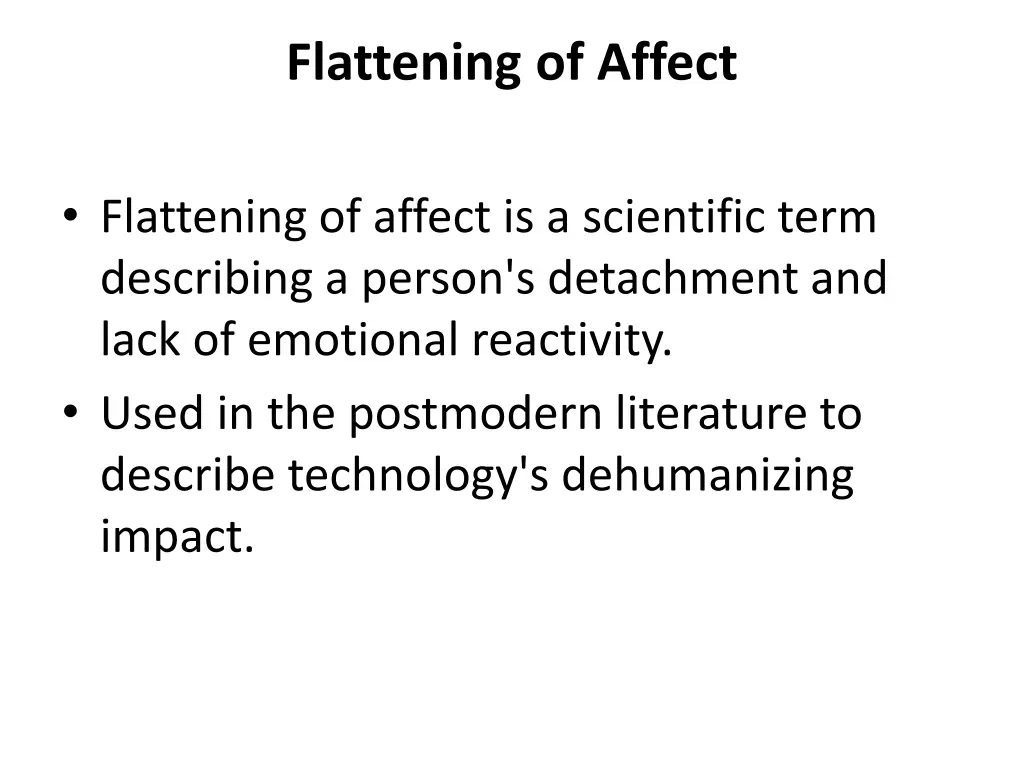 flattening of affect