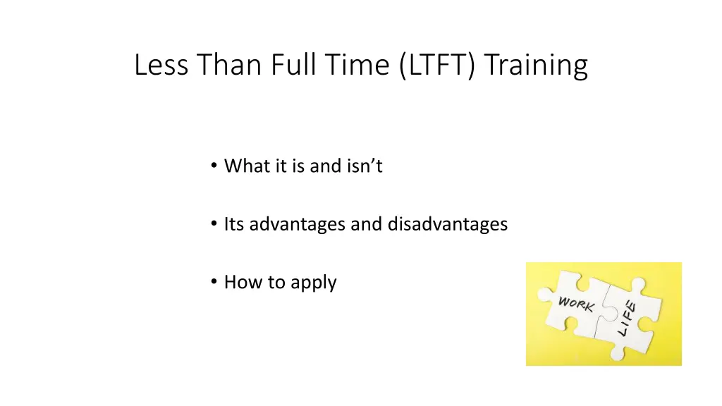 less than full time ltft training