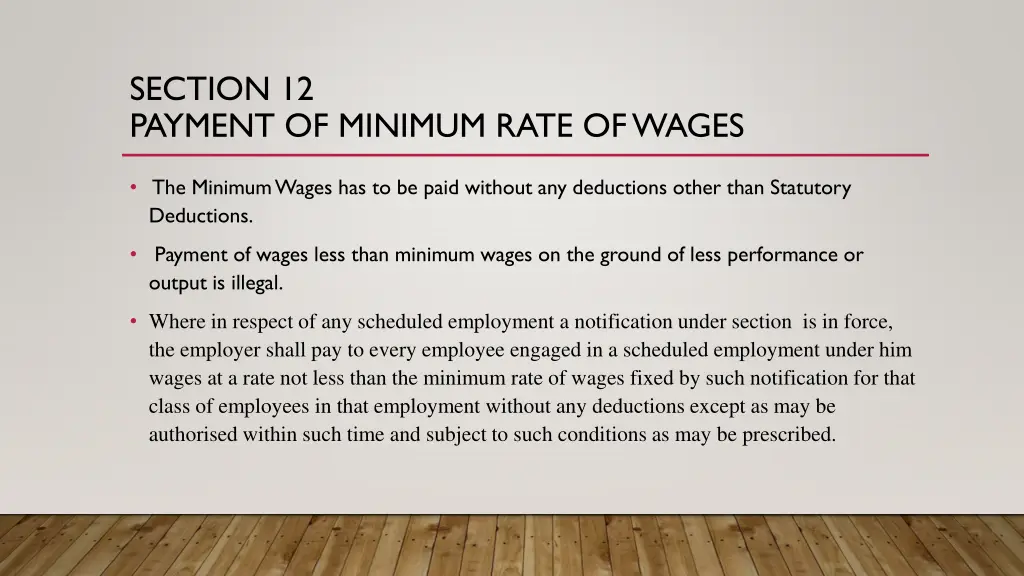 section 12 payment of minimum rate of wages