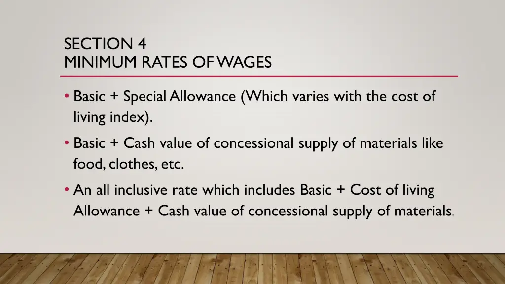 section 4 minimum rates of wages