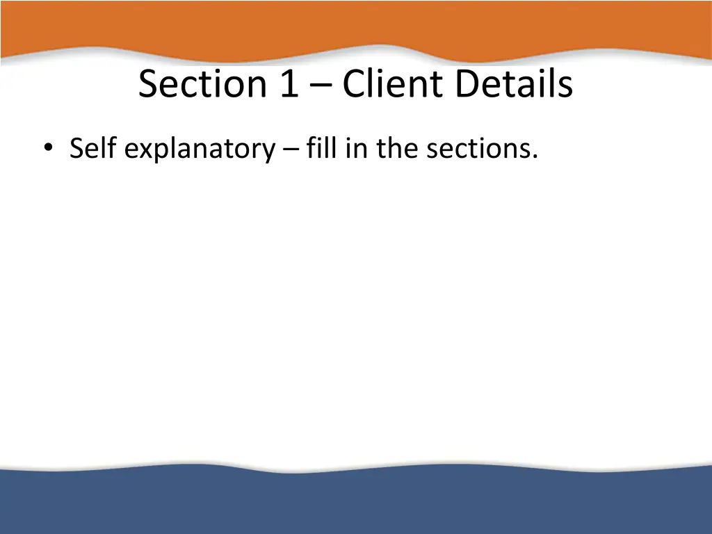 section 1 client details