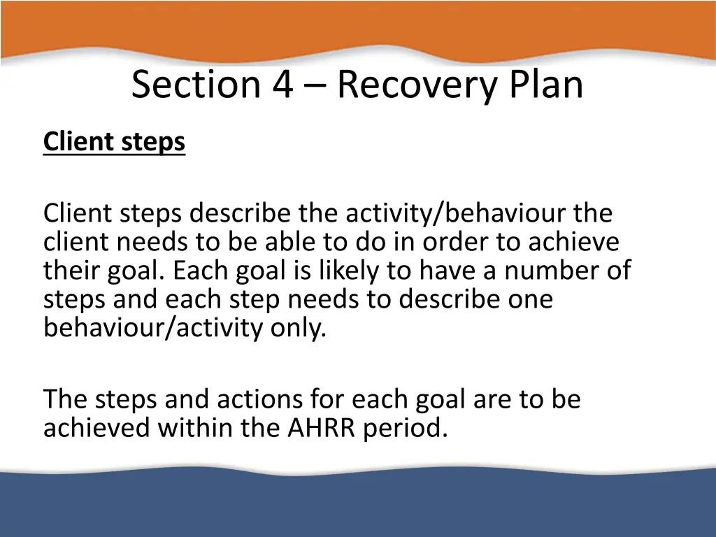 section 4 recovery plan 2