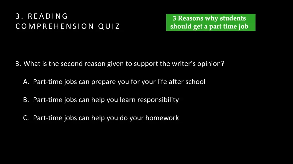 3 reading comprehension quiz 2