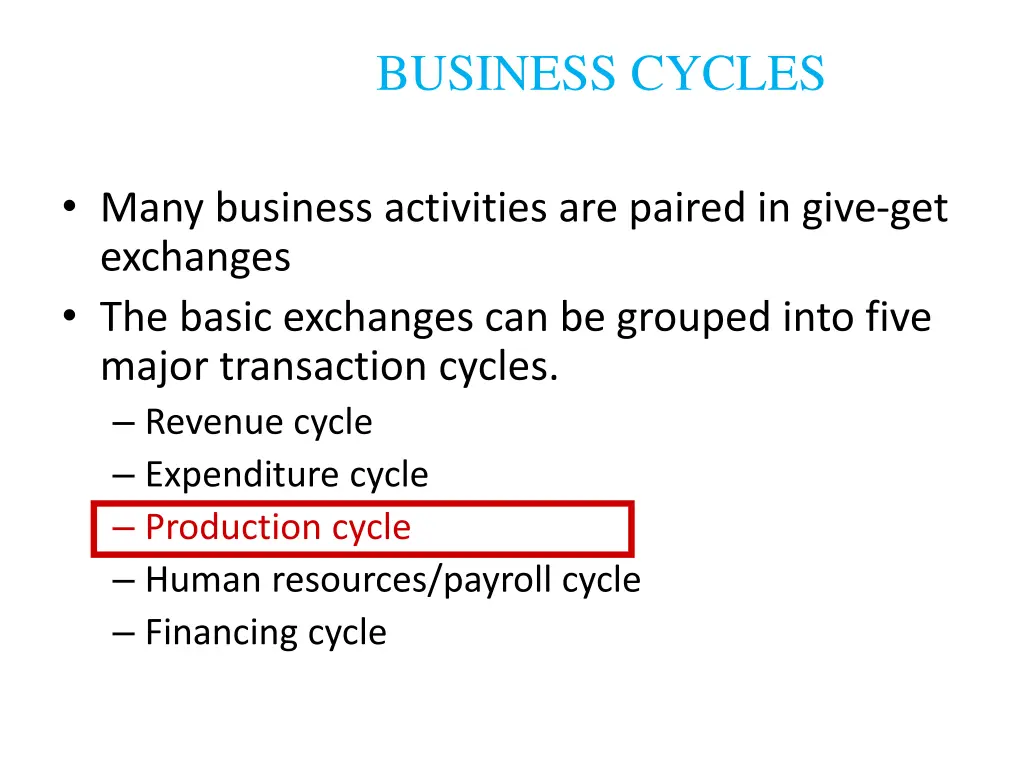 business cycles 2