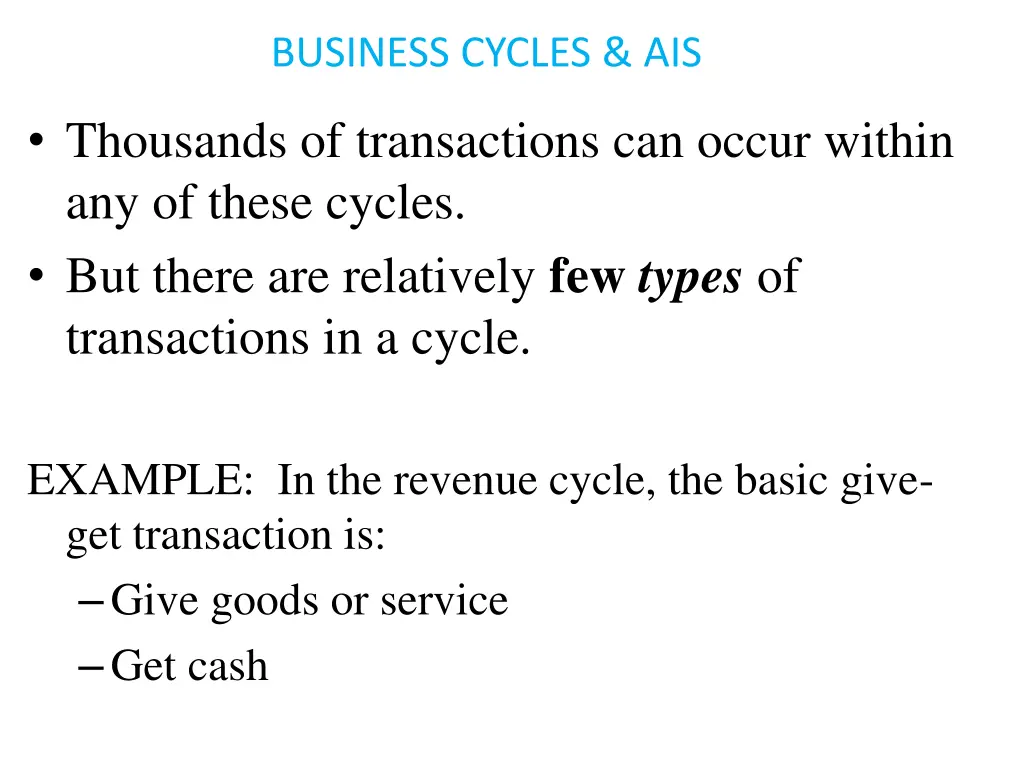 business cycles ais