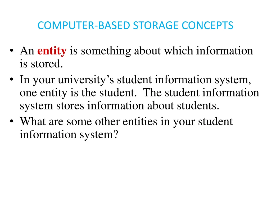 computer based storage concepts