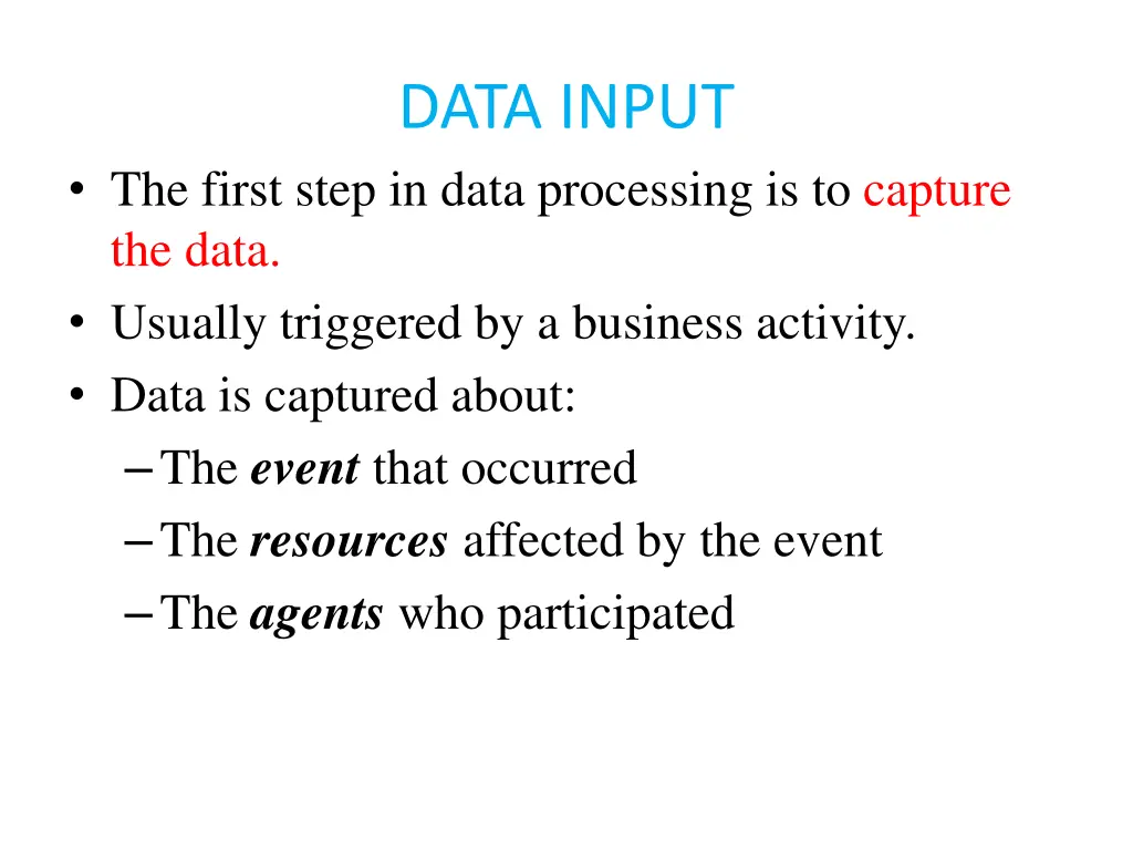 data input