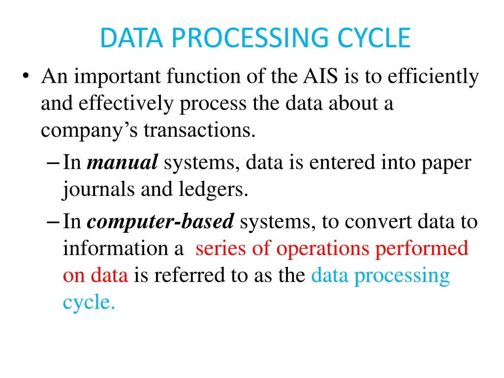 data processing cycle an important function