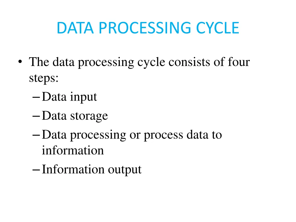 data processing cycle