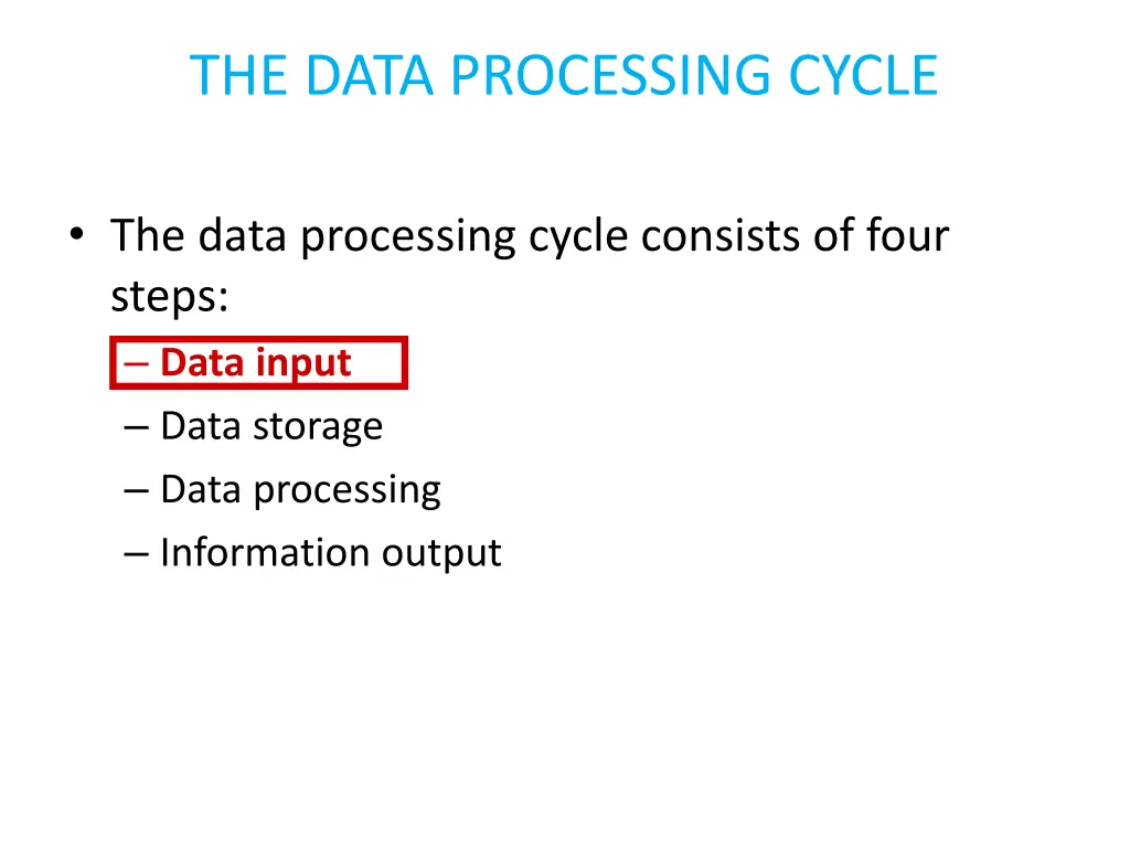 the data processing cycle