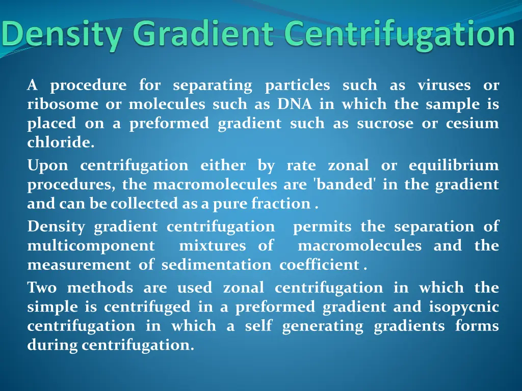 a procedure for separating particles such