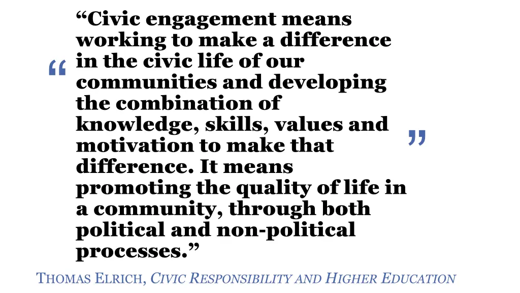 civic engagement means working to make