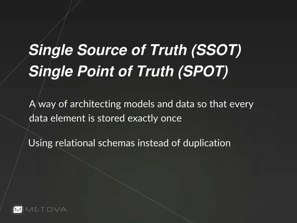 single source of truth ssot single point of truth