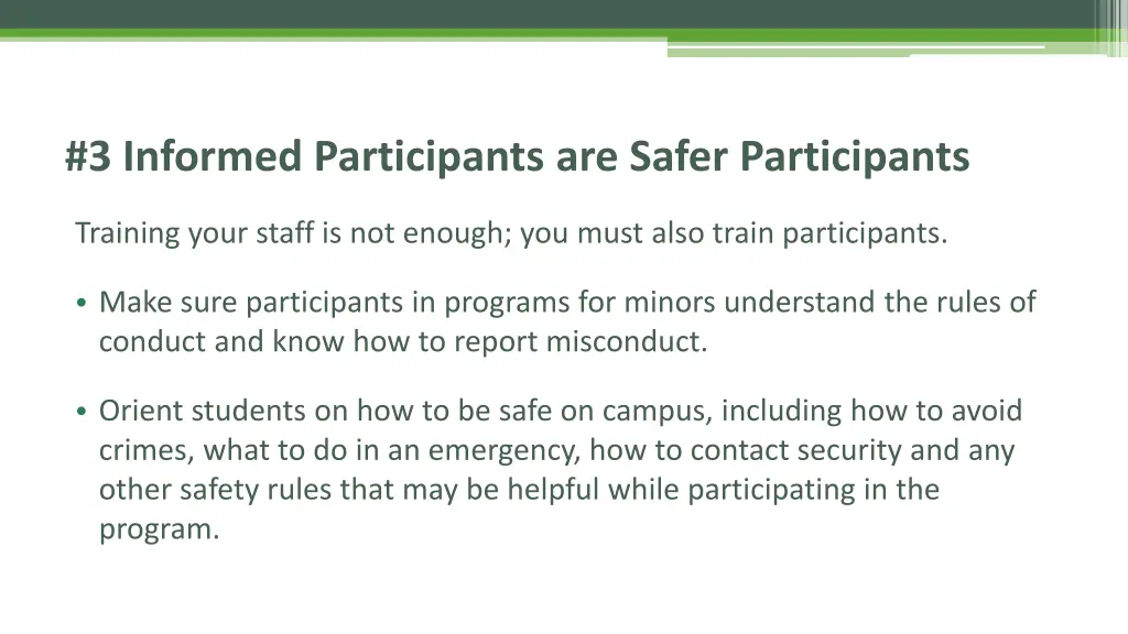 3 informed participants are safer participants