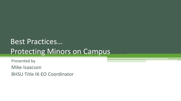 best practices protecting minors on campus