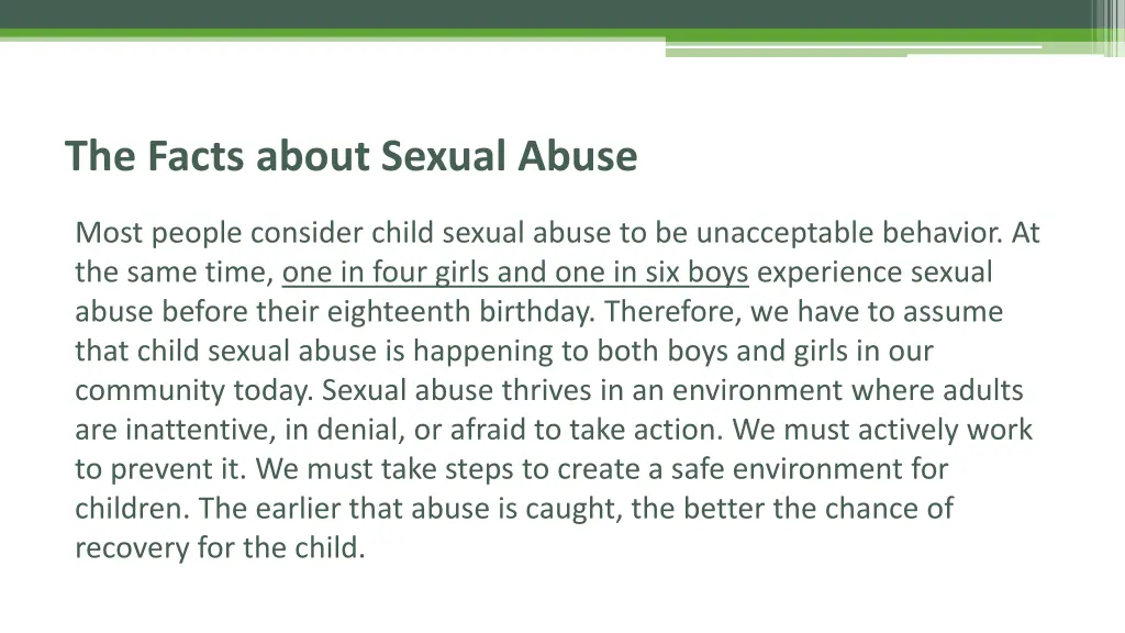 the facts about sexual abuse