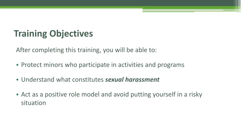 training objectives