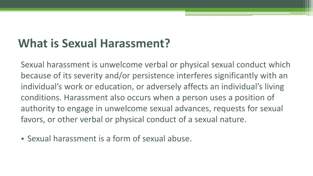 what is sexual harassment