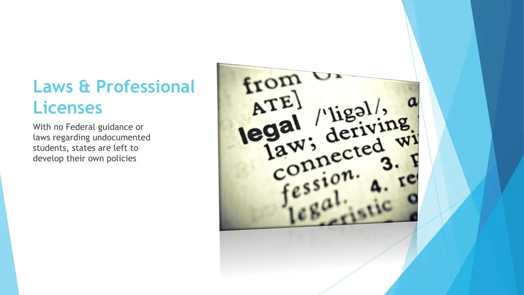 laws professional licenses with no federal