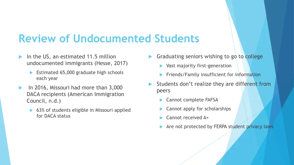 review of undocumented students