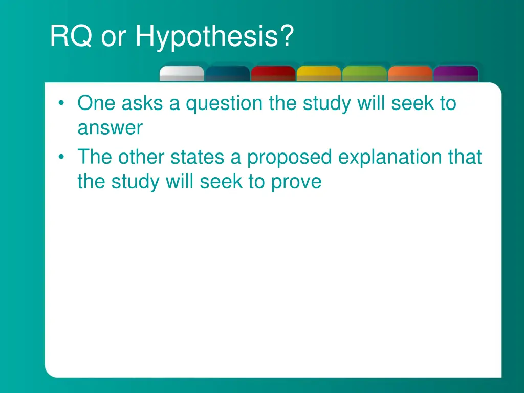 rq or hypothesis