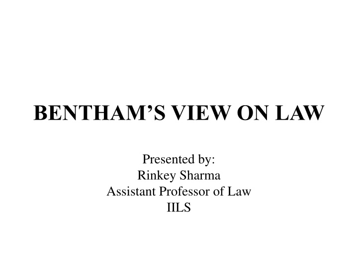 bentham s view on law