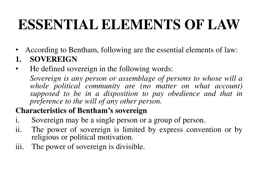 essential elements of law