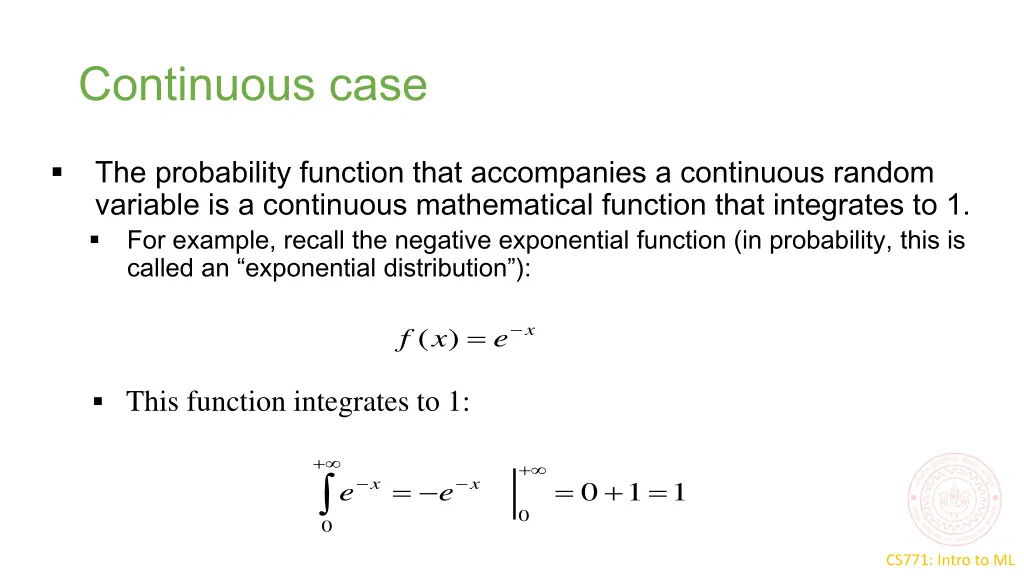 continuous case