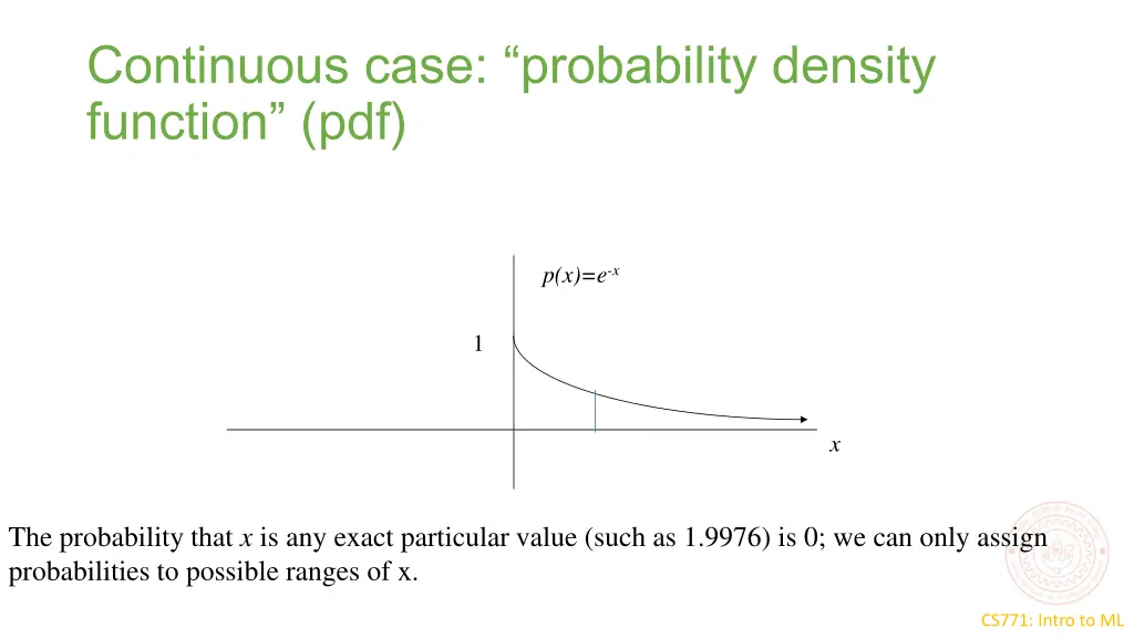 continuous case probability density function pdf