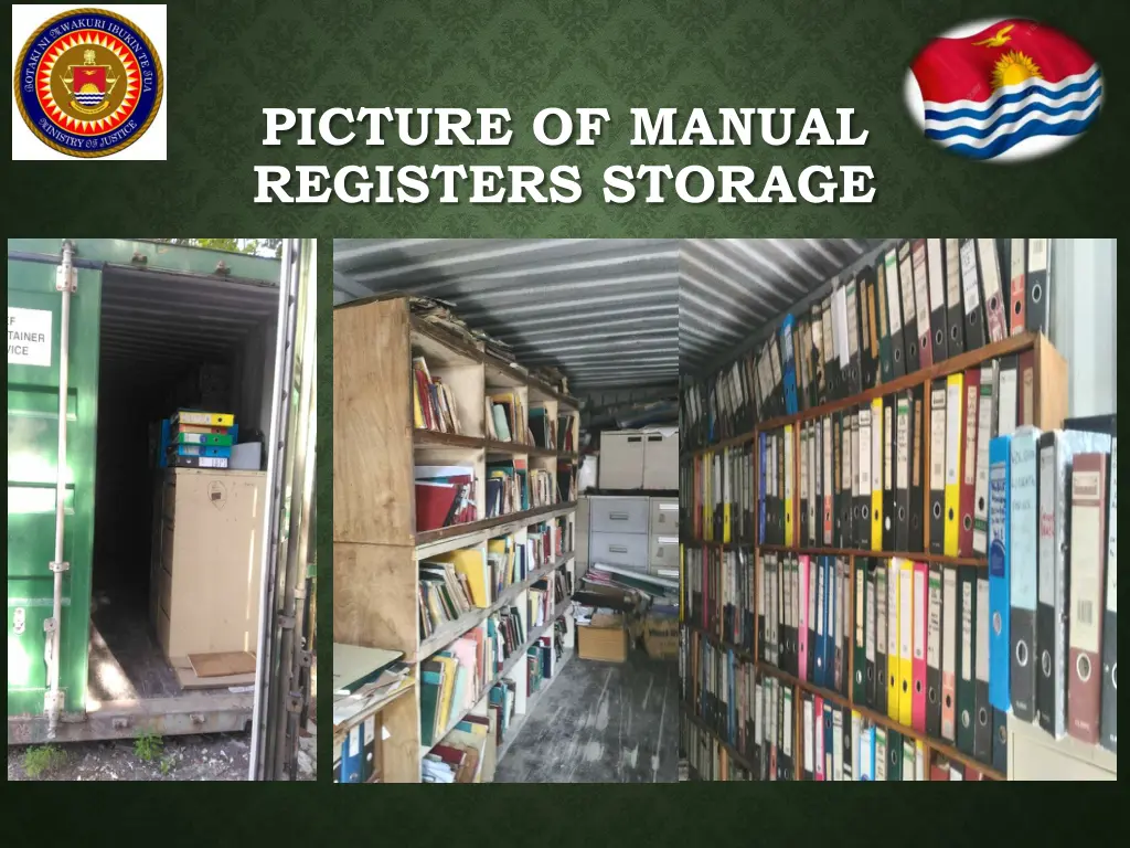 picture of manual registers storage