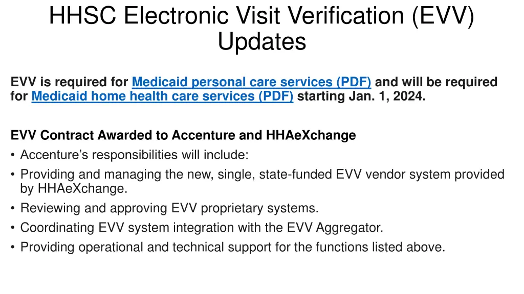 hhsc electronic visit verification evv updates