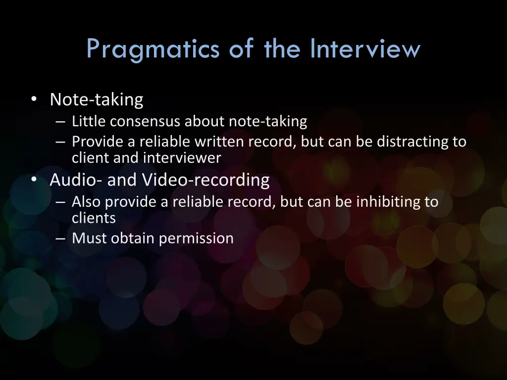 pragmatics of the interview