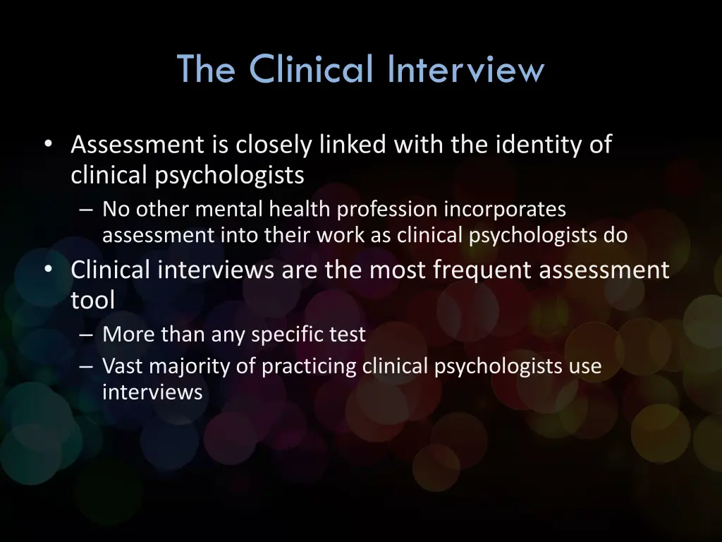 the clinical interview